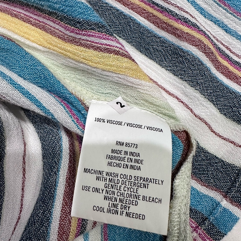 O’Neill Beachy Sundress Tiered Striped Multi-Color Spaghetti Strap size Small - Picture 5 of 5